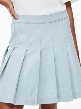 Babaton Perspective Mini Denim Skirt, Pleated, Preppy, Aritzia, 100% Cotton